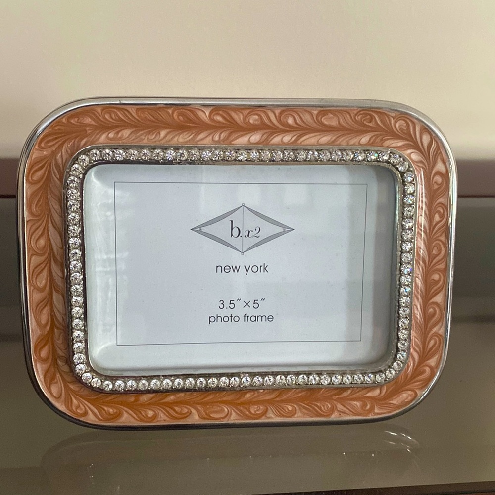 b.x2 New York Brown and Silver Picture Frame 3.5”x5”